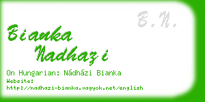 bianka nadhazi business card